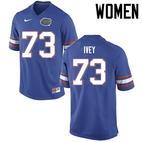 Women's NCAA Florida Gators Martez Ivey #73 Stitched Authentic Nike Blue College Football Jersey XVE5765ZY